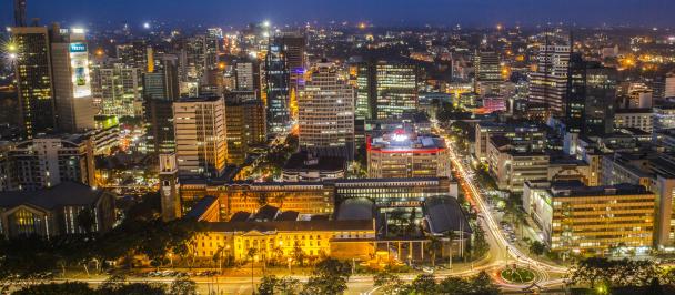 Nairobi skyline at night
