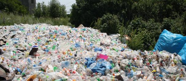Mound of plastic bottles