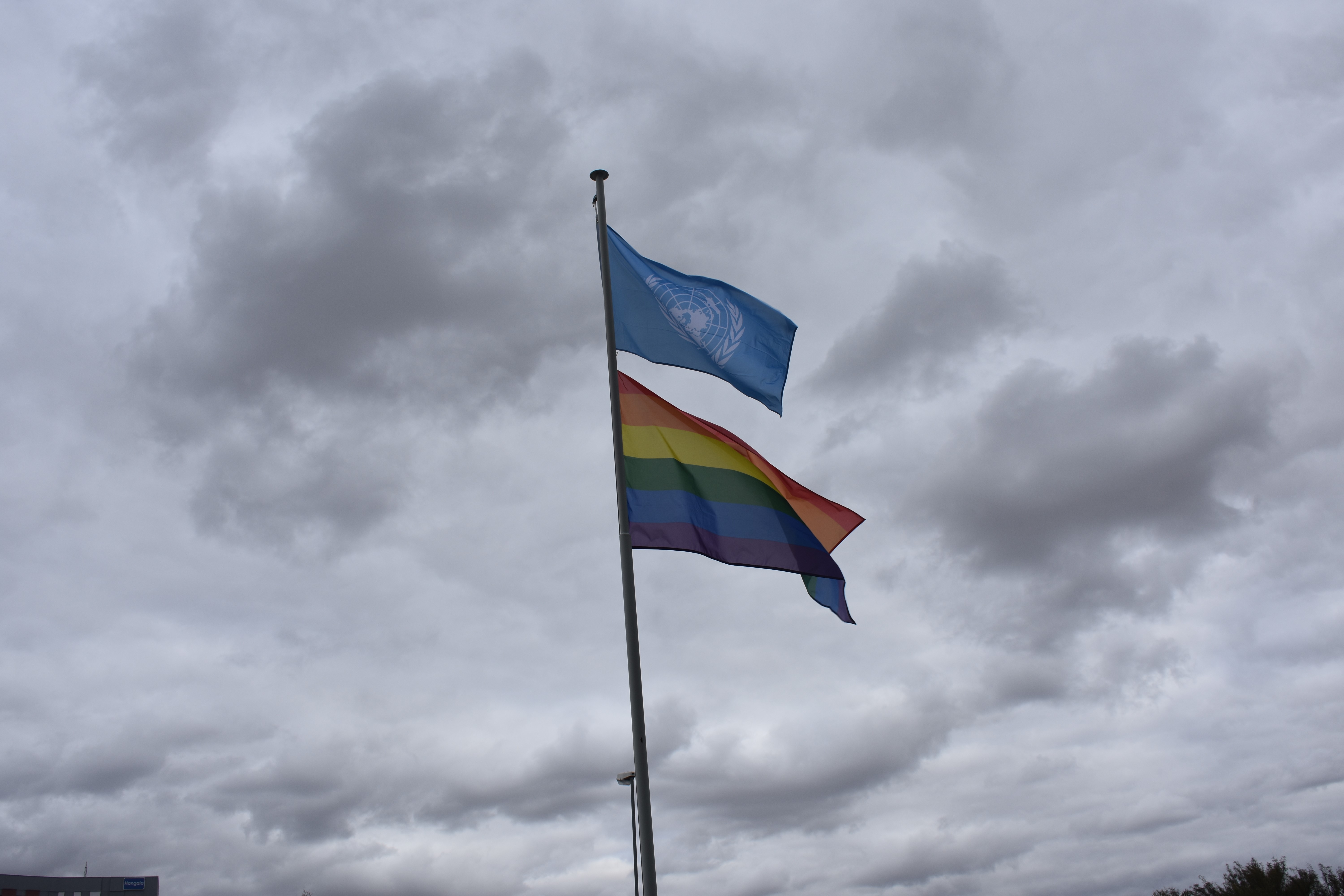 Lgbtqi Flag And United Nations Flag Raised In Solidarity Of Pride Month And Creating ‘safe
