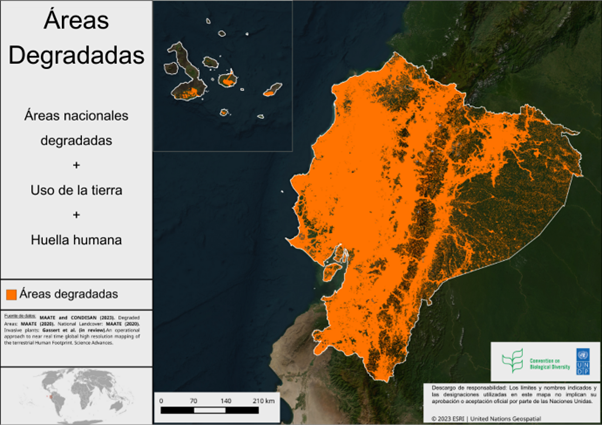mapa areas degradadas ecuador