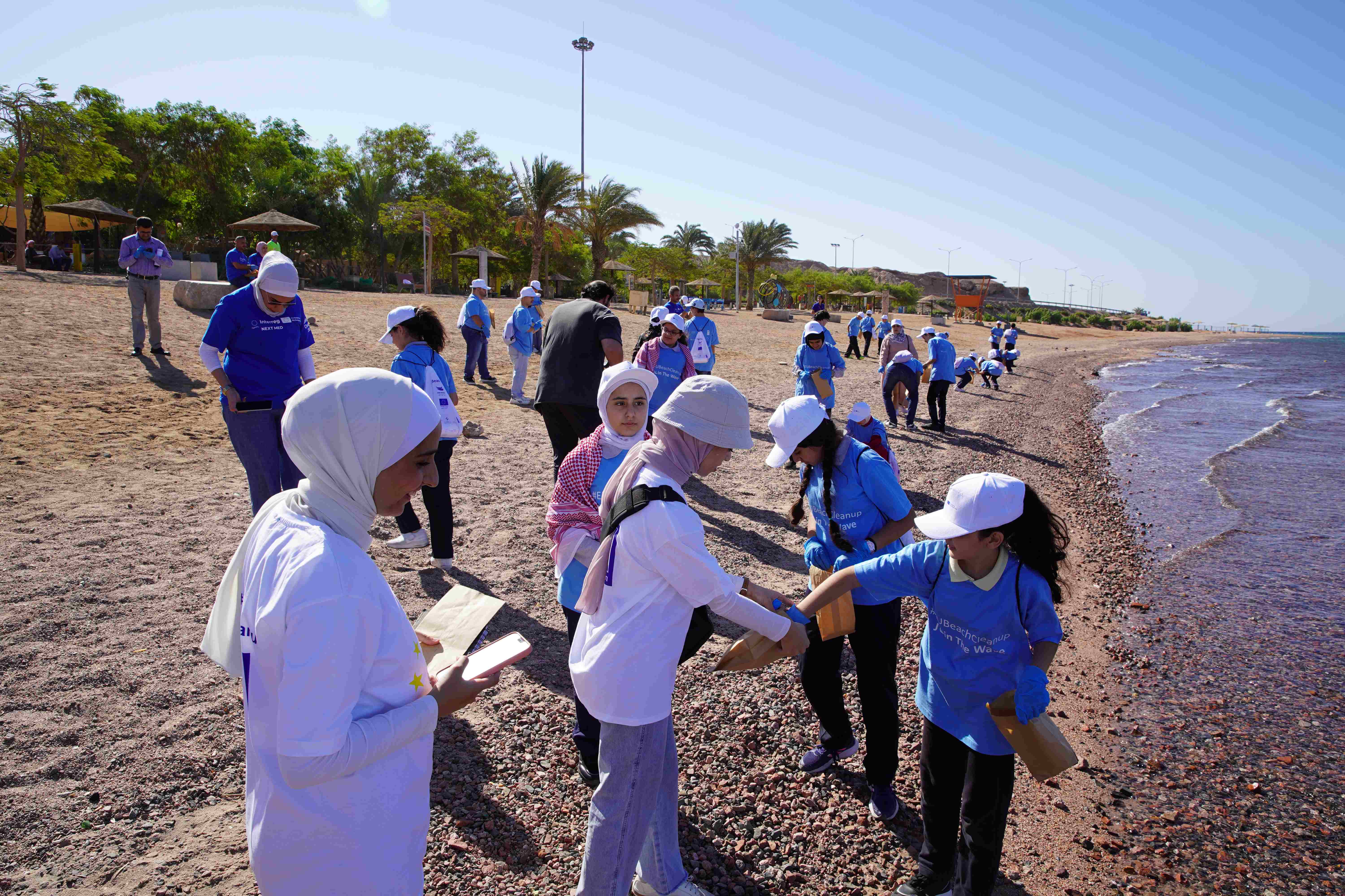 School Students Participate in the 2024 EU Beach Cleanup Campaign in Aqaba