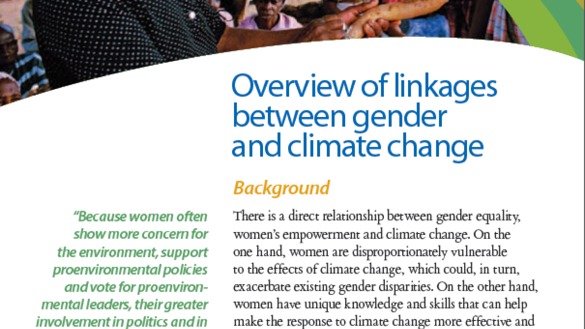 Gender And Climate Change - Africa | United Nations Development Programme