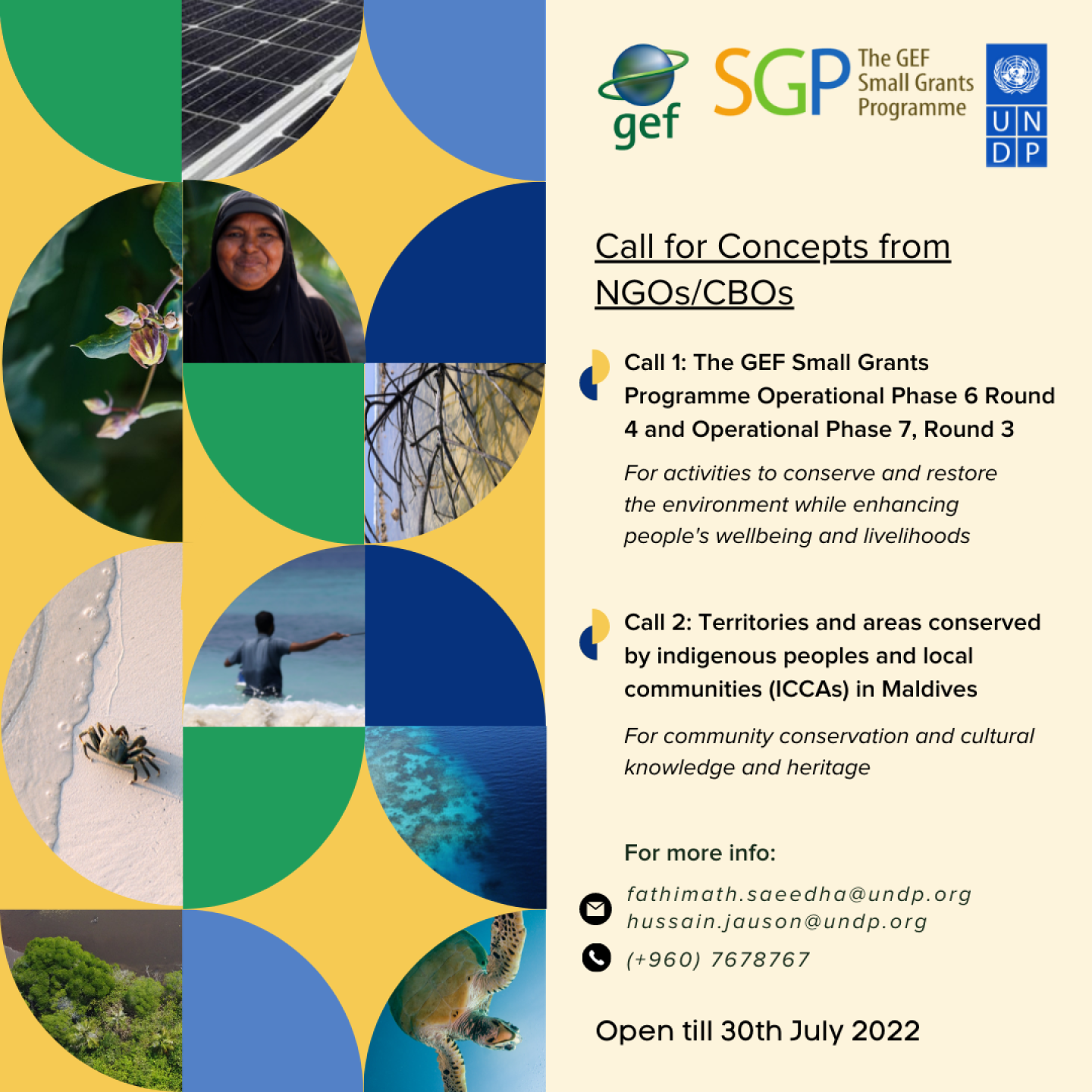 Call for Concepts from NGOs/CBOs The GEF Small Grants Programme (SGP