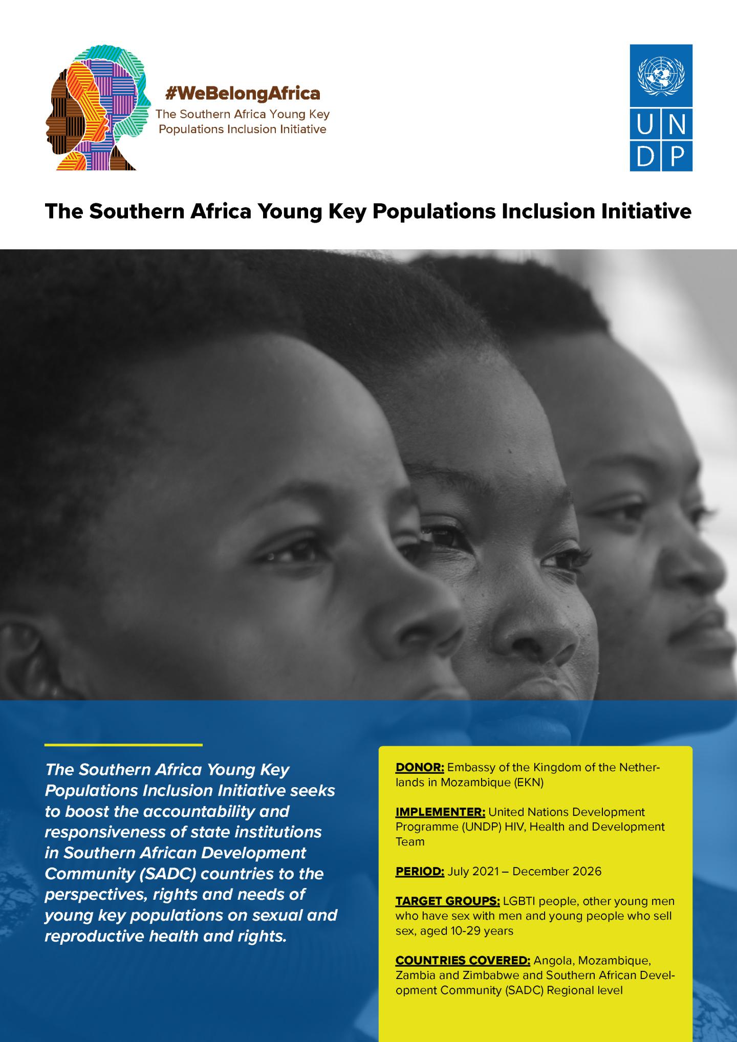 Project Brief: Southern Africa Young Key Populations Inclusion Initiative |  United Nations Development Programme